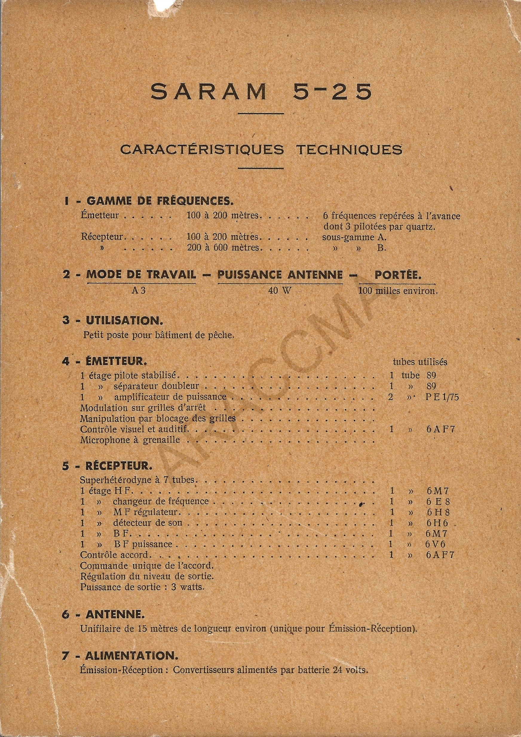 Saram R SARAM 5-25 E/R HF – ARACCMA